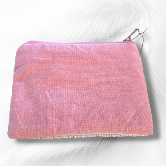 Pink Small Mini Size Team Bride Beaded Coin Purse for Women, Bachelorette Party - Picture 2 of 2